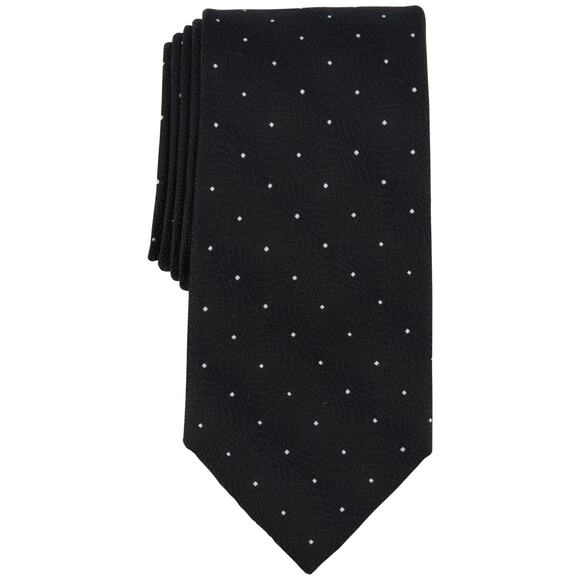 Michael Kors Men s Petru Dot Pattern Tie Black Size Regular 14649 - Picture 2 of 2